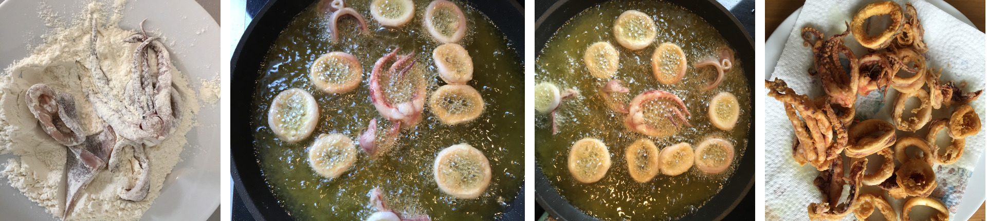 Frying the squid
