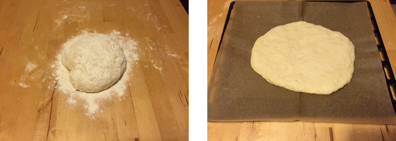 Dough covered with a cloth to prove