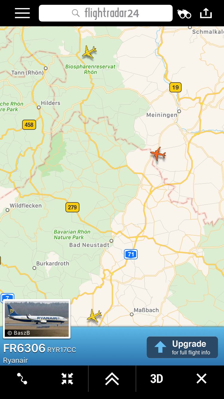 Ryanair FR6306 ist still somewhere in Bavaria